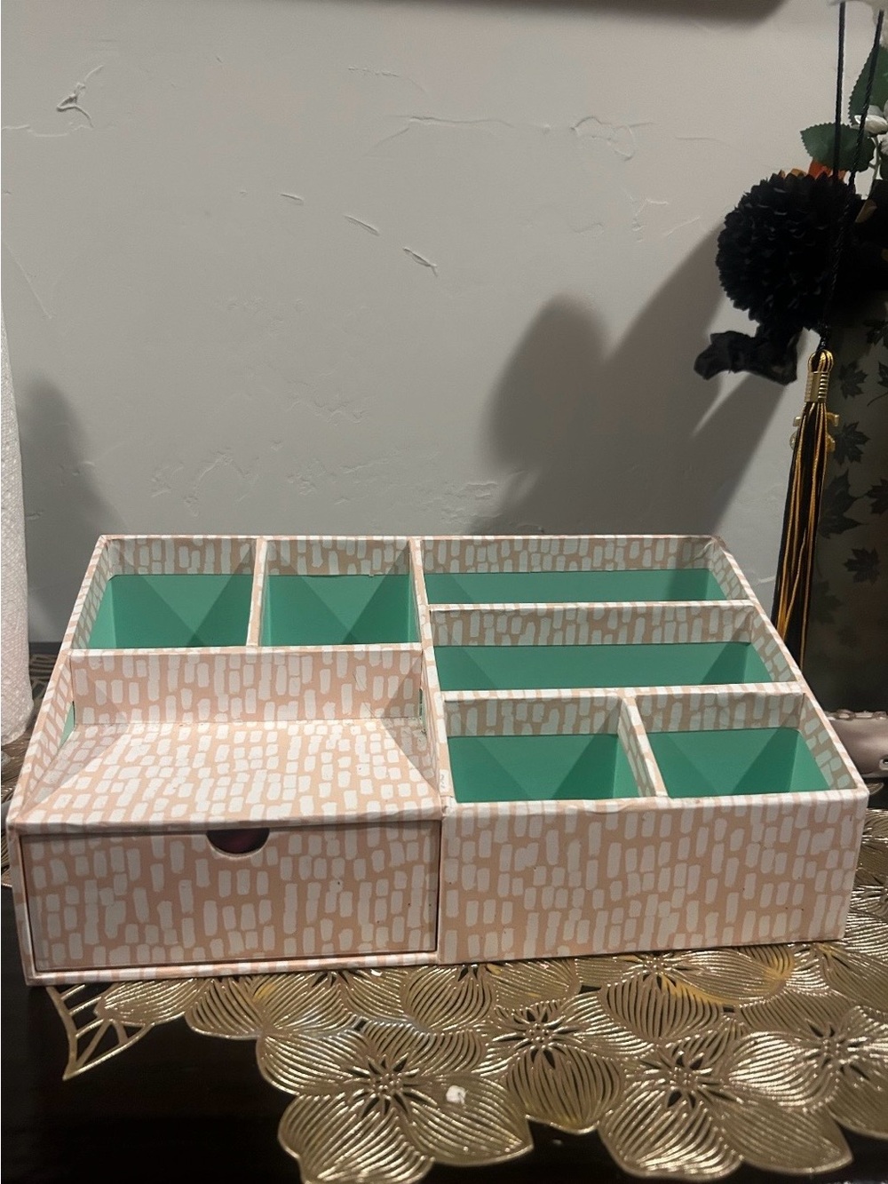 Target Mint and Cream Makeup Organizer with Drawer